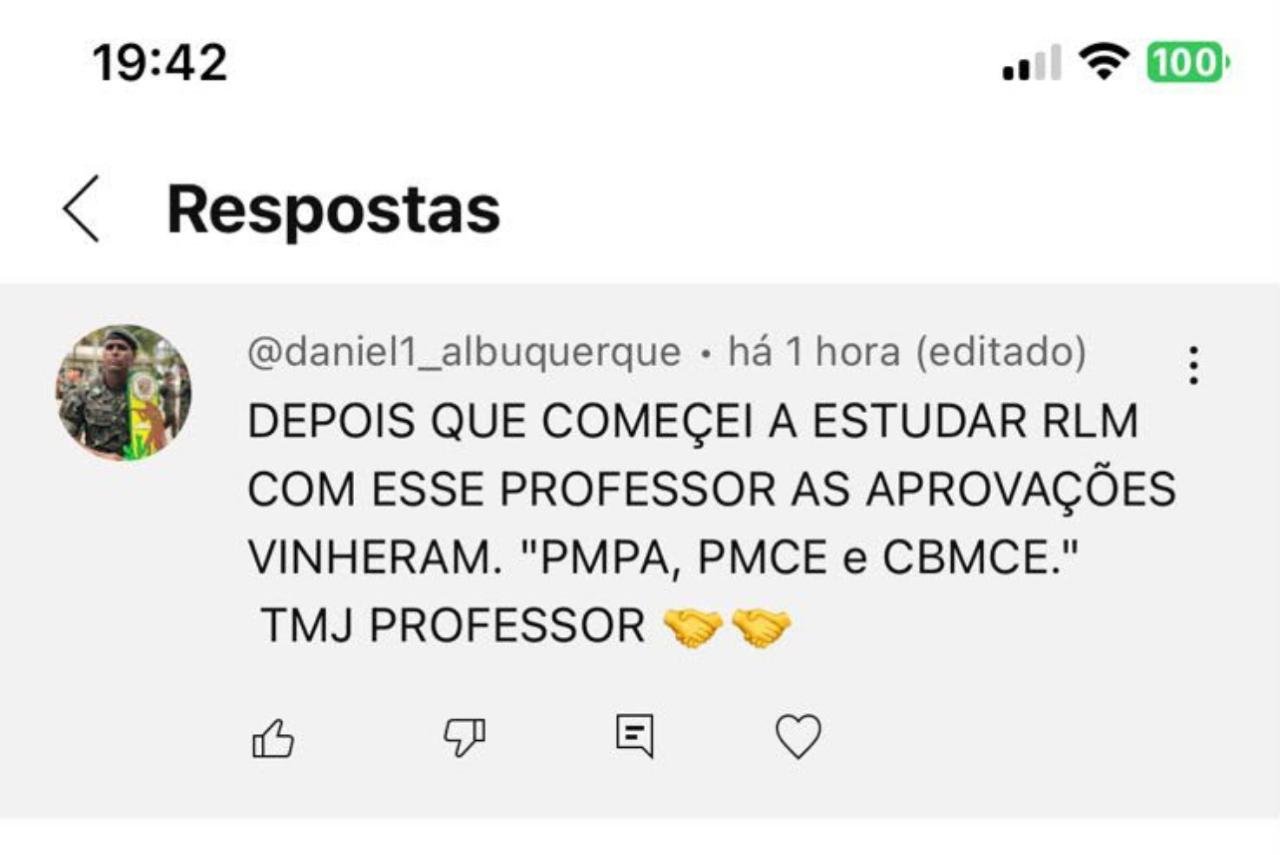 Print de depoimento de aluno sobre a mentoria