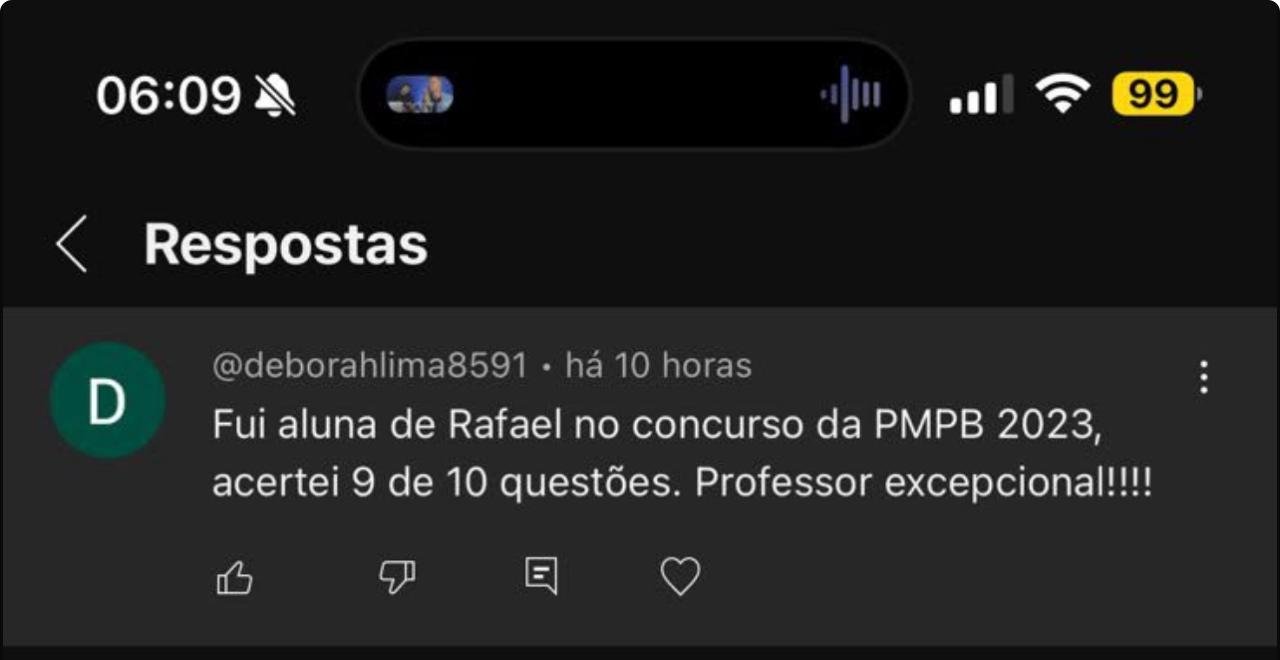 Print de depoimento de aluna sobre a mentoria